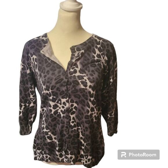 Allison Brittney Multicolor Animal Print Top Size M - Picture 1 of 6